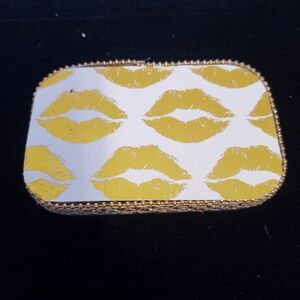 Gold Lip Print Tin Box